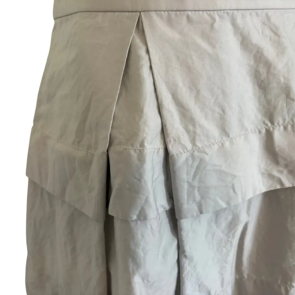 J. Crew 100% Cotton Pastel Grey Tiered Ruffled Skirt A-Line Preppy Minimalist 4